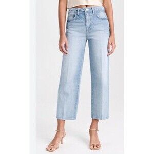 L'AGENCE June High-Rise Crop Stovepipe Jeans Size 24 Capsule Wardrobe Light Wash